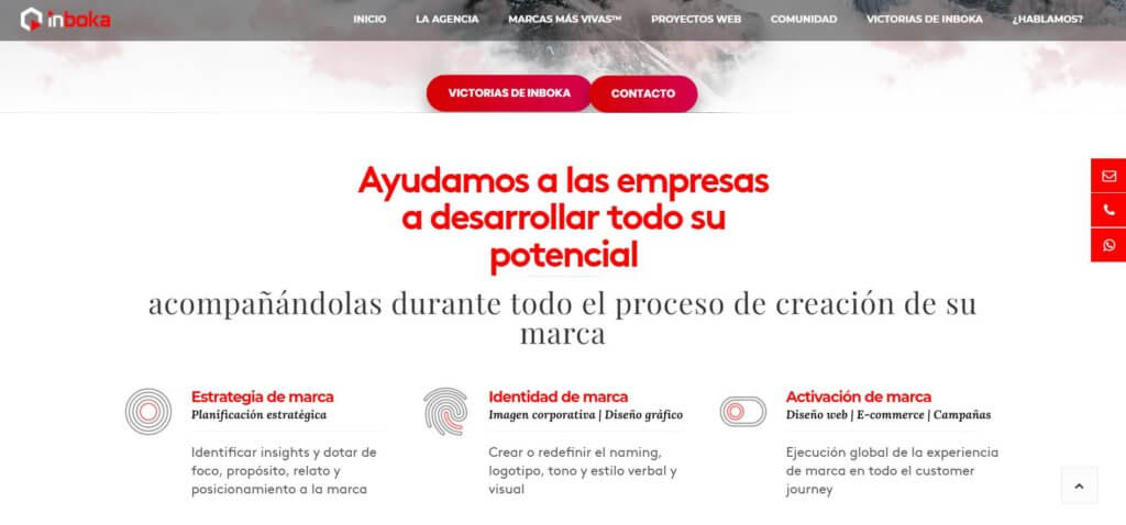 Presentación de la agencia digital Inboka que es un modelo para una página web sencilla