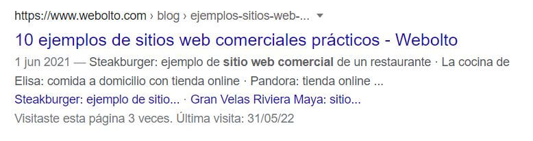 Descripción anterior en la SERP de Google diferente a la del CMS