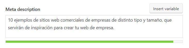 Meta descripción en el CMS de Webolto