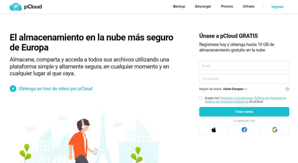 Alternativas a Dropbox: pCloud