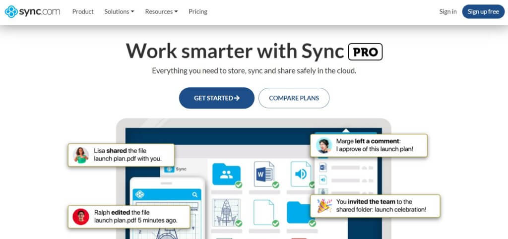 Alternativas a Dropbox: sync.com