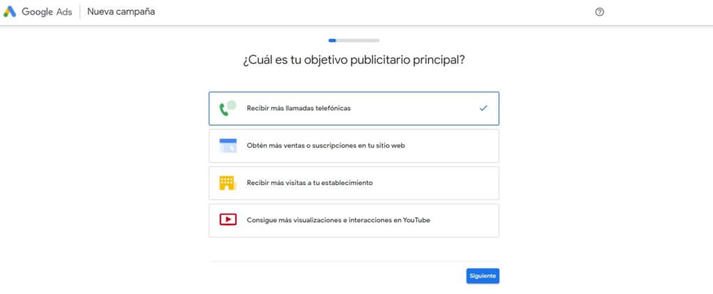 Cómo funciona Google Ads: definir el objetivo de la campaña