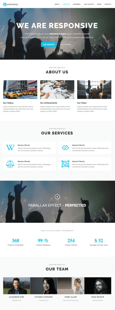 Tema OnePress de WordPress