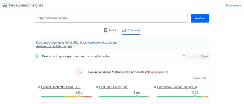 PageSpeed Insights para mejorar la velocidad de carga de un sitio web