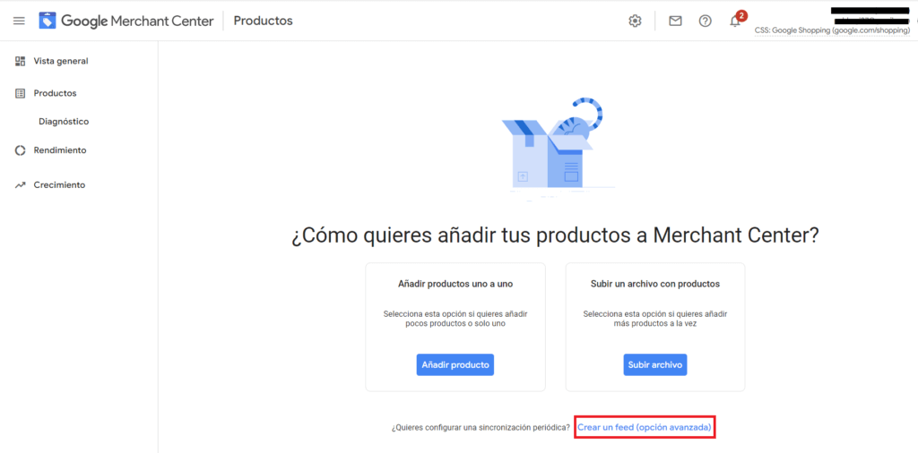 Crear un feed de productos para vender en Google Shopping