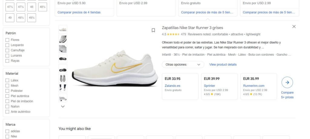 Tutorial para vender en Google Shopping: visualización de producto