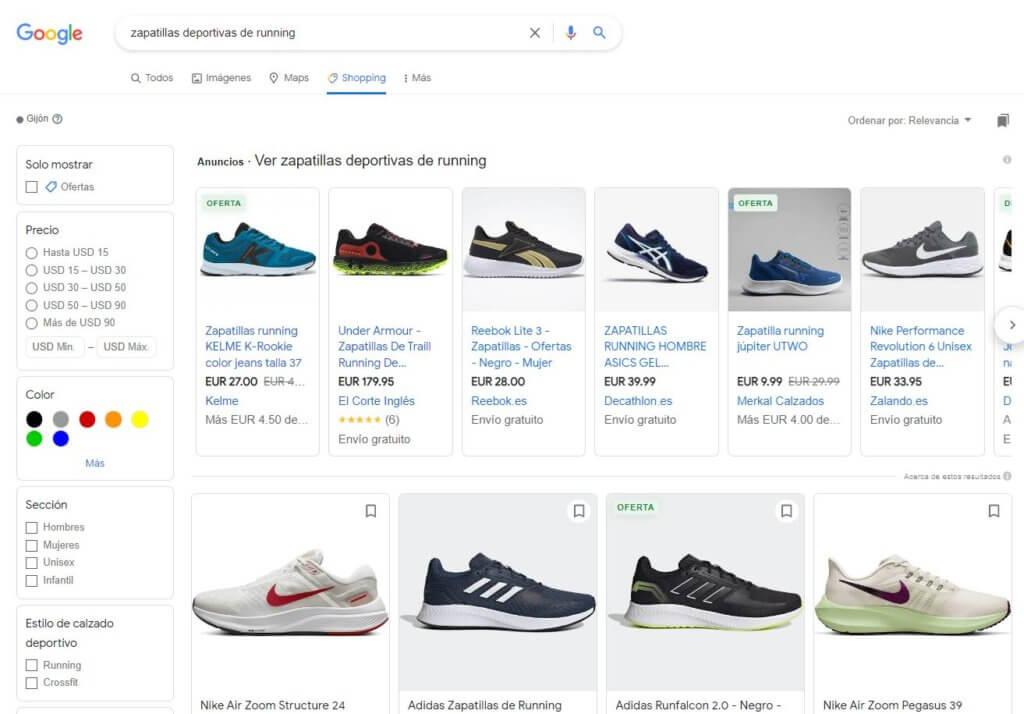Tutorial para vender en Google Shopping: resultados específicos