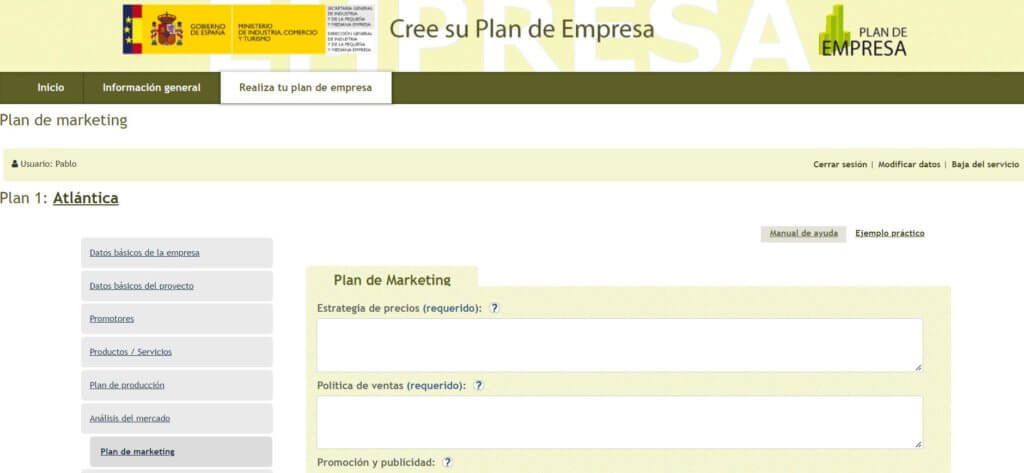 Programa para hacer un plan de negocios gratis de la DGIPYME de España