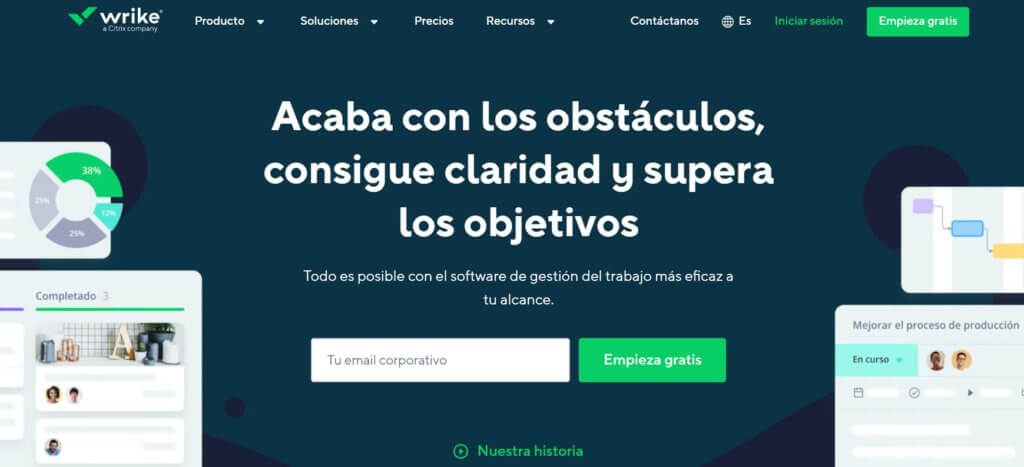 Herramienta de gestión de proyectos gratis Wrike