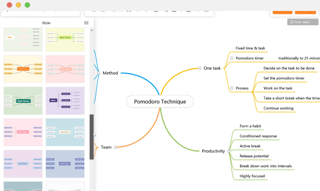 Ejemplo de GitMind, herramienta para crear mapas conceptuales