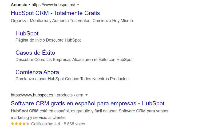 HubSpot se presenta como CRM gratis en Google