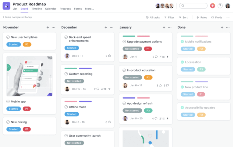 Uso de Kanban con Asana