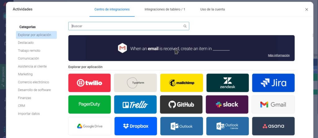 Integraciones de Monday