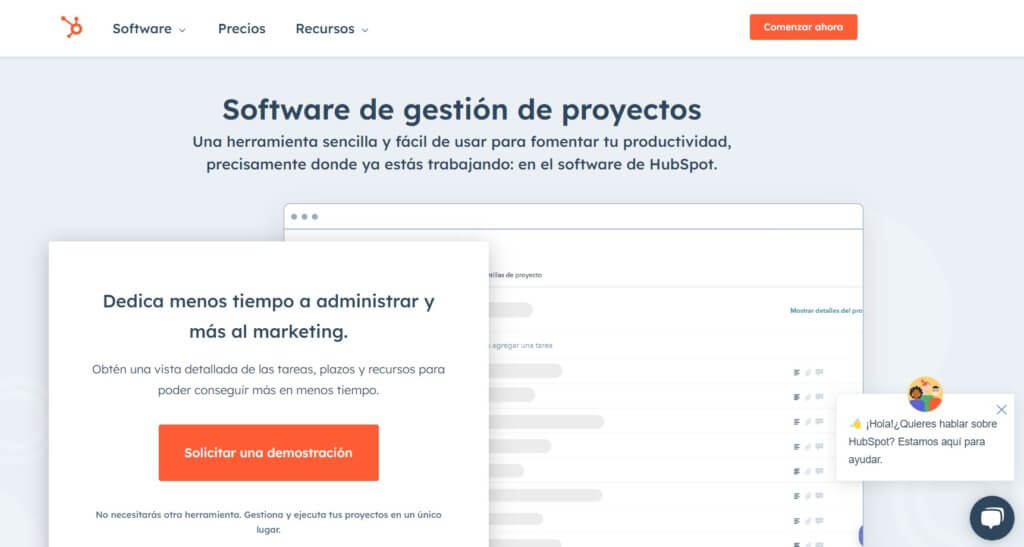 herramienta de planificación de proyectos gratuita HubSpot