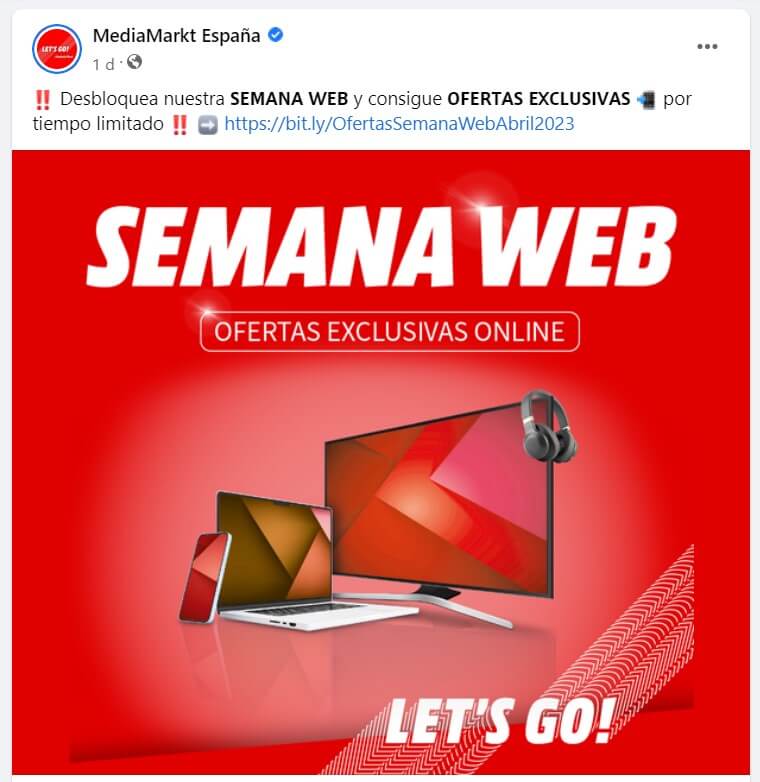 Promoción de MediaMarkt España en redes sociales