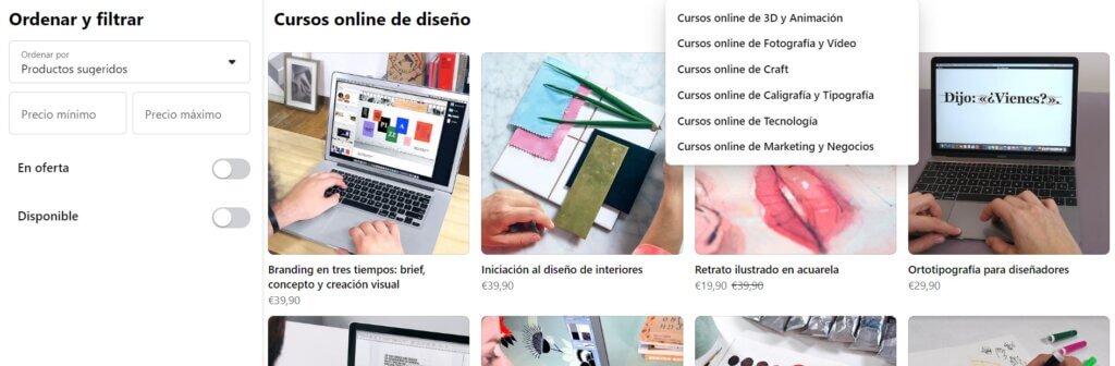 Colecciones de Domestika en su tienda de Facebook