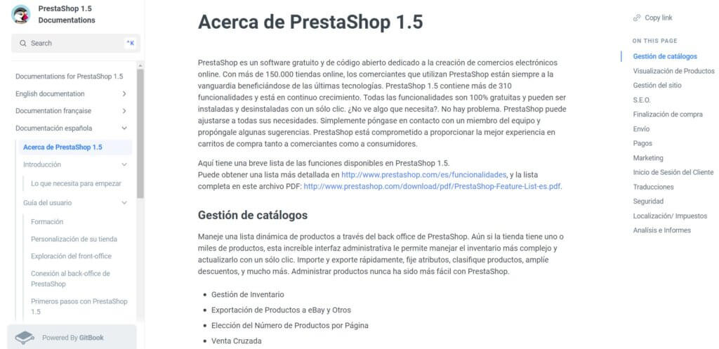 Documentación de Prestashop