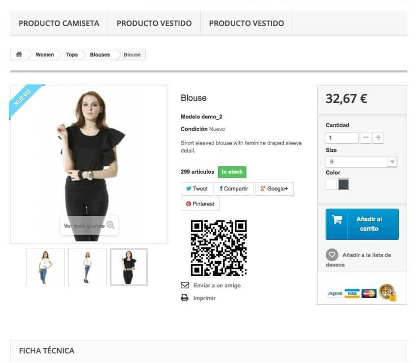 Visualizar producto en Prestashop front end