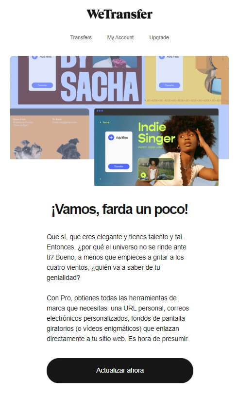 Email de WeTransfer