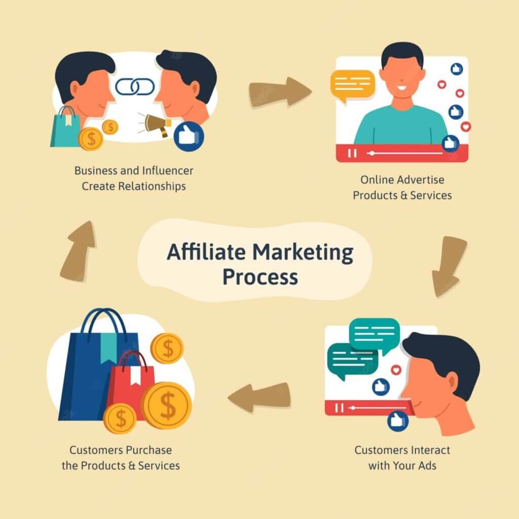 Esquema de funcionamiento del marketing de afiliación