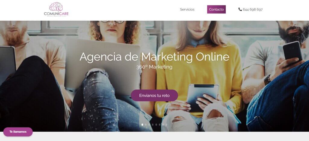 Sitio web de la agencia SEO de Madrid Comunicare Marketing