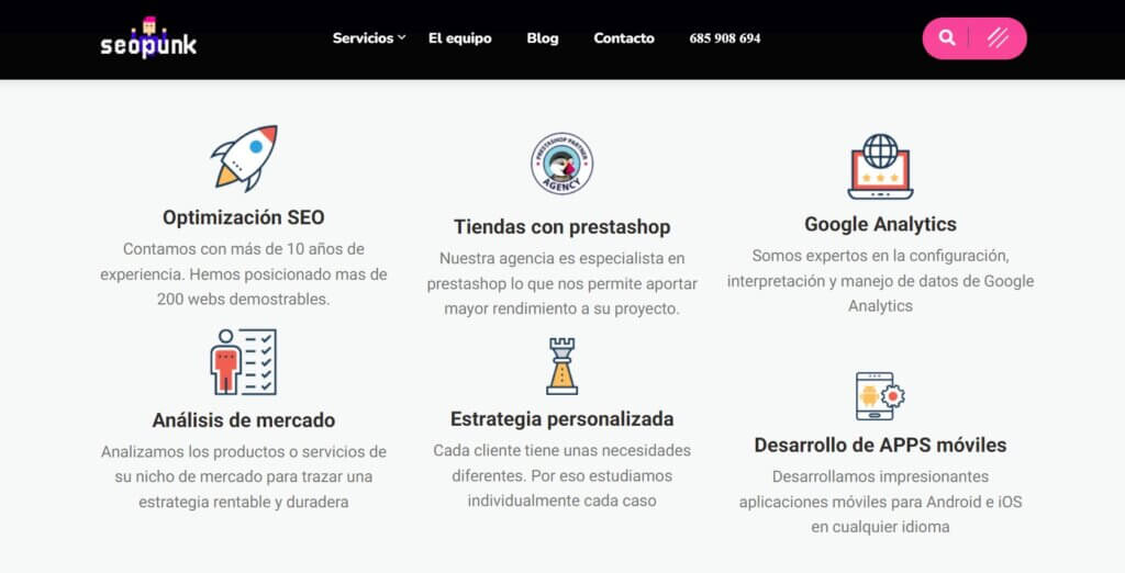 Sitio web de SEOPunk