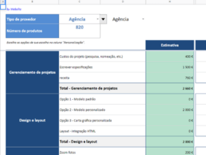 criar loja virtual excel