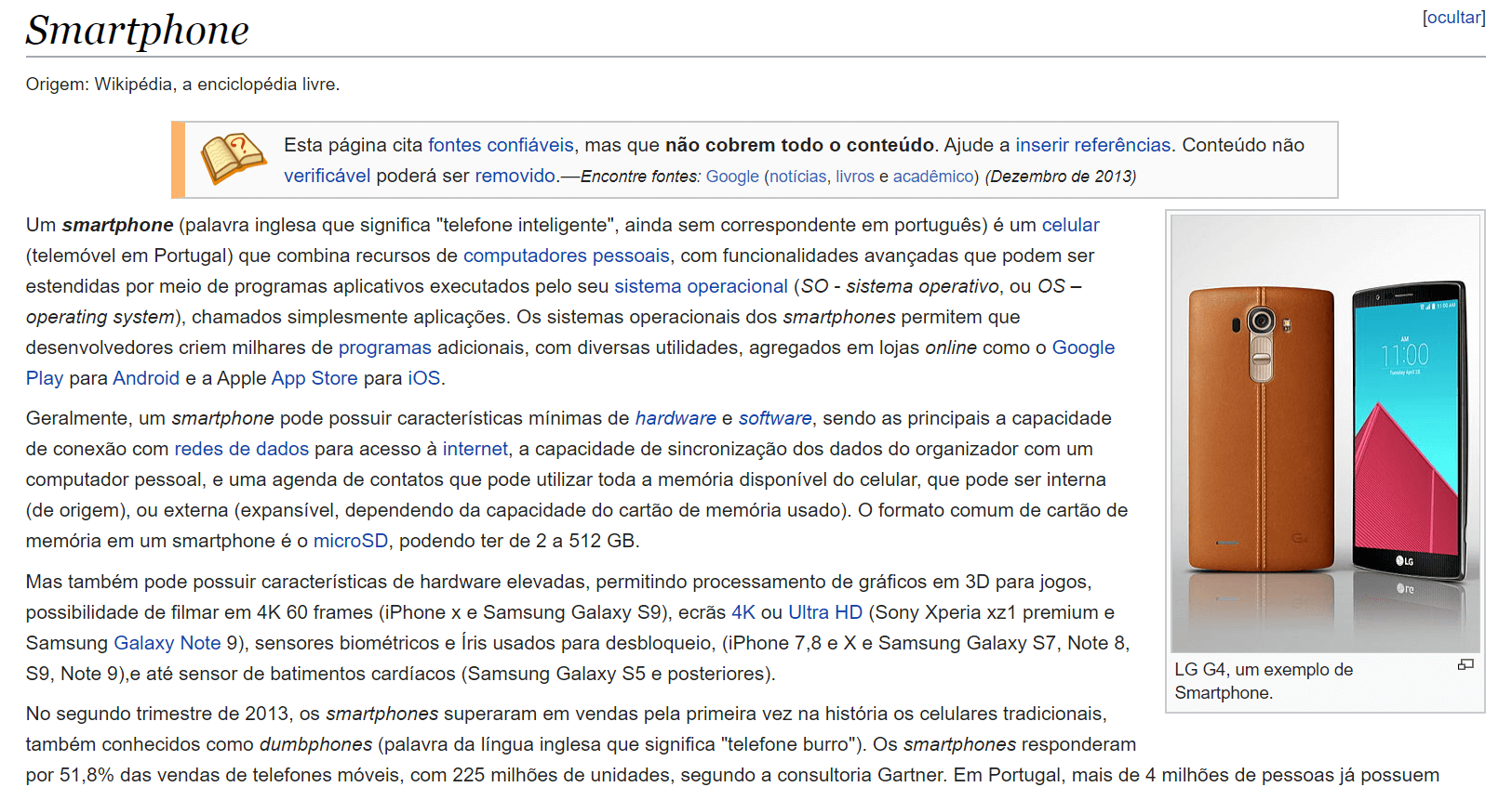 Wikipedia sobre smarphone