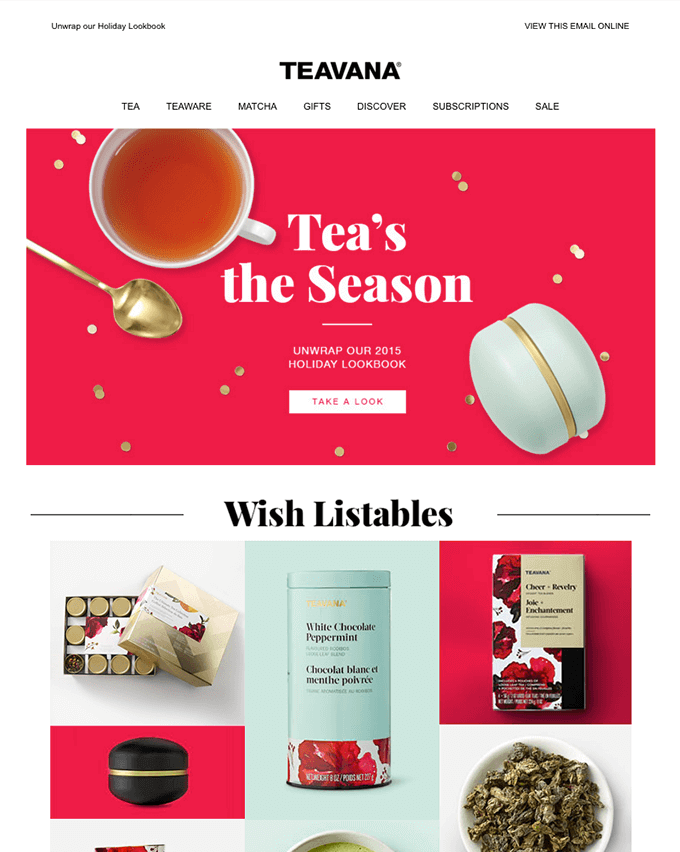 Newsletter da Teavana