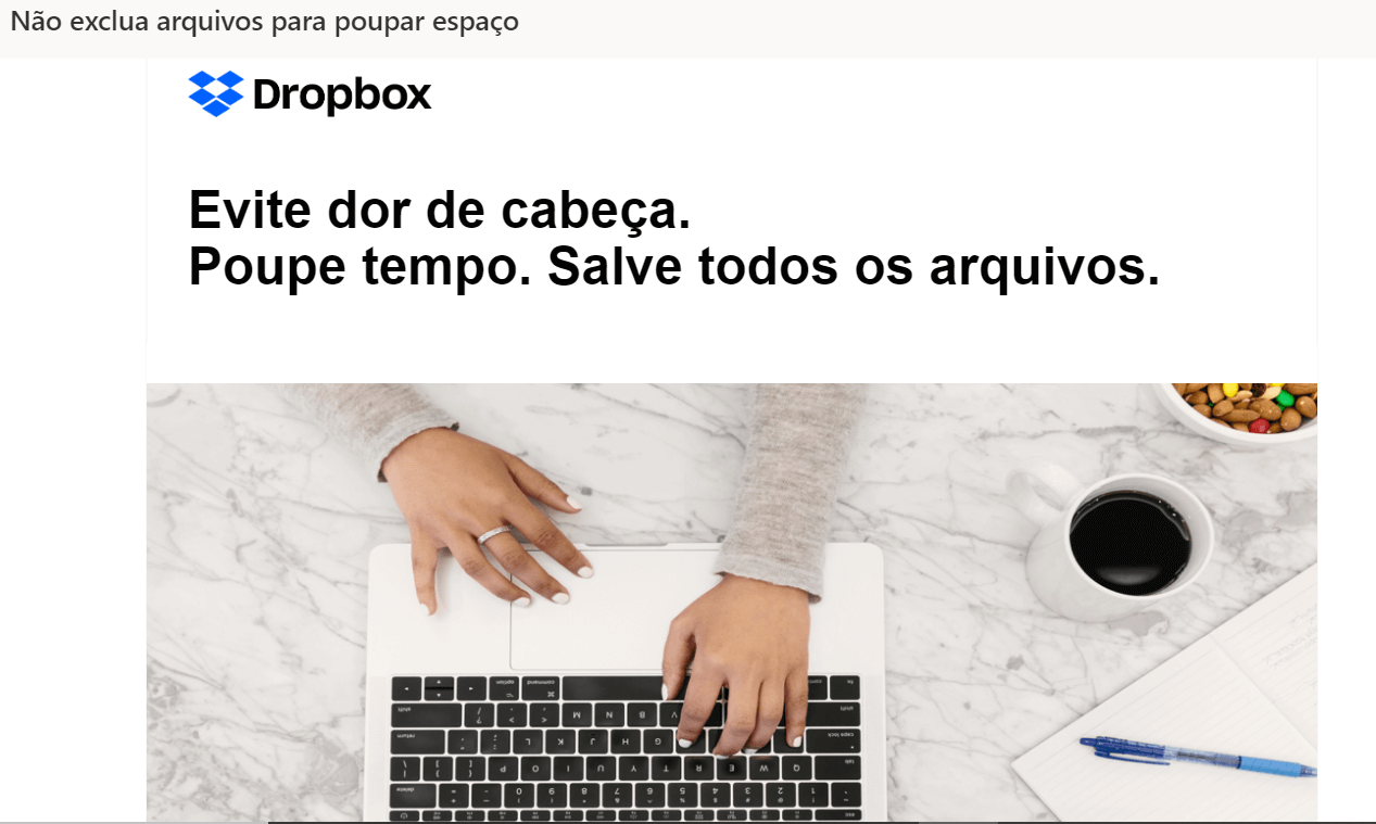 Newsletter do Dropbox