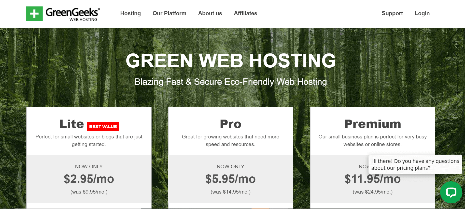 Hospedagem na web ecologica greengeeks