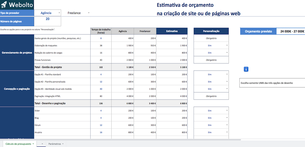 costo sitio web