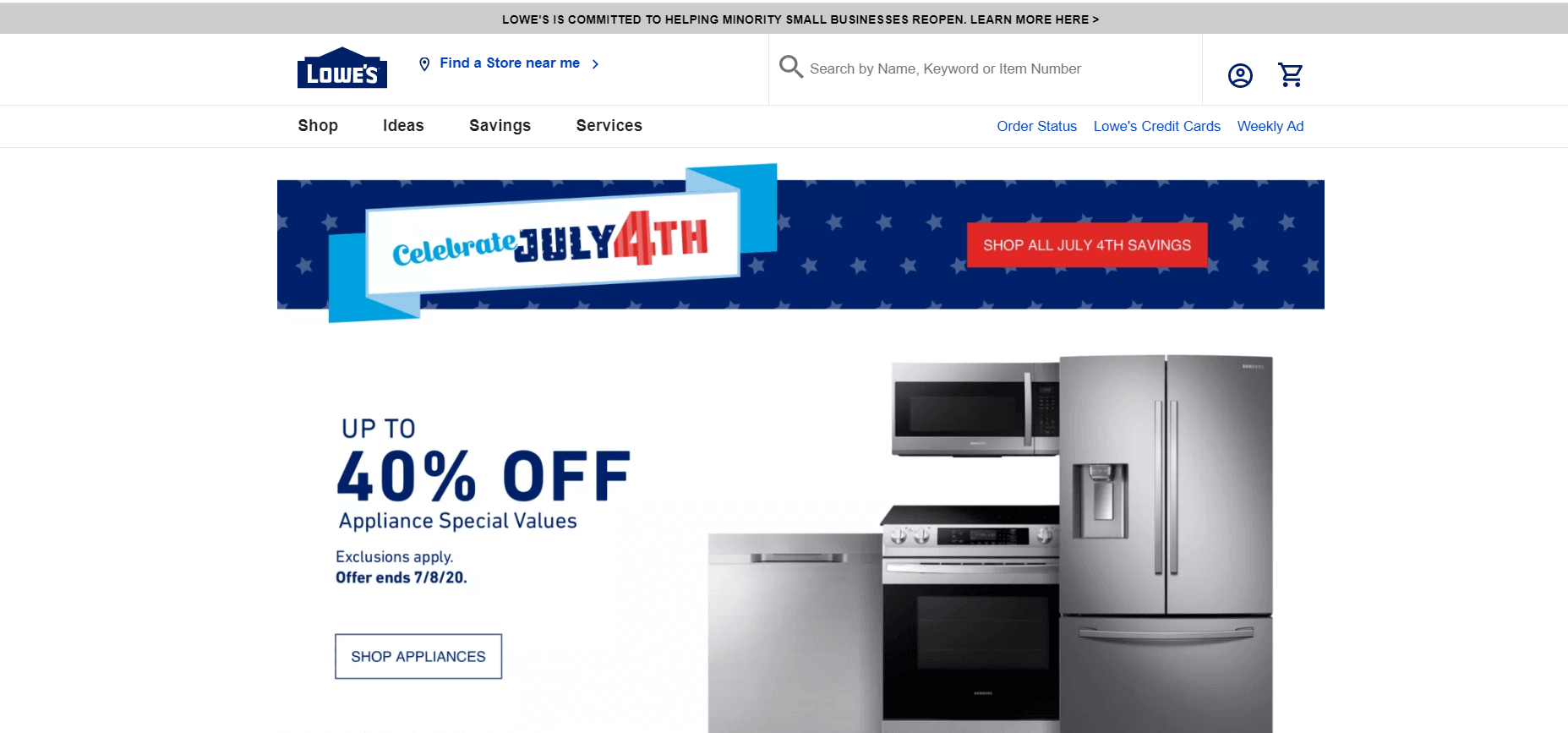 Site da Lowe's