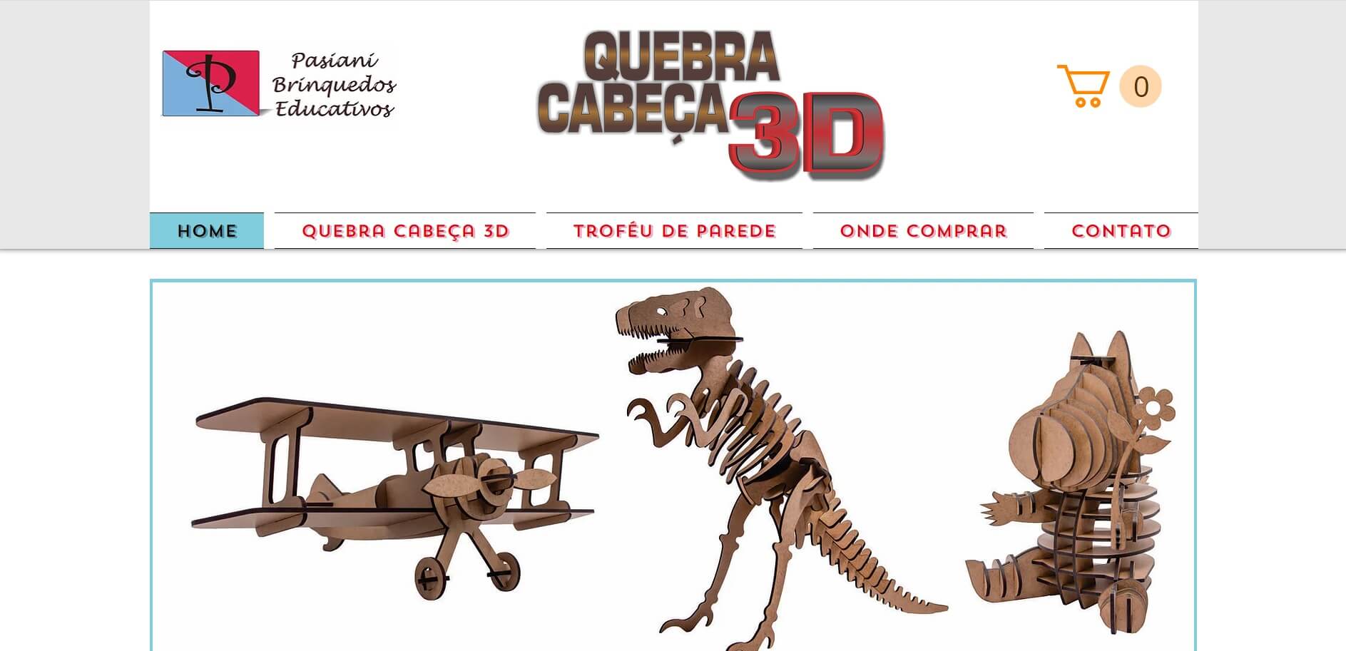 Página inicial quebra cabeça 3d