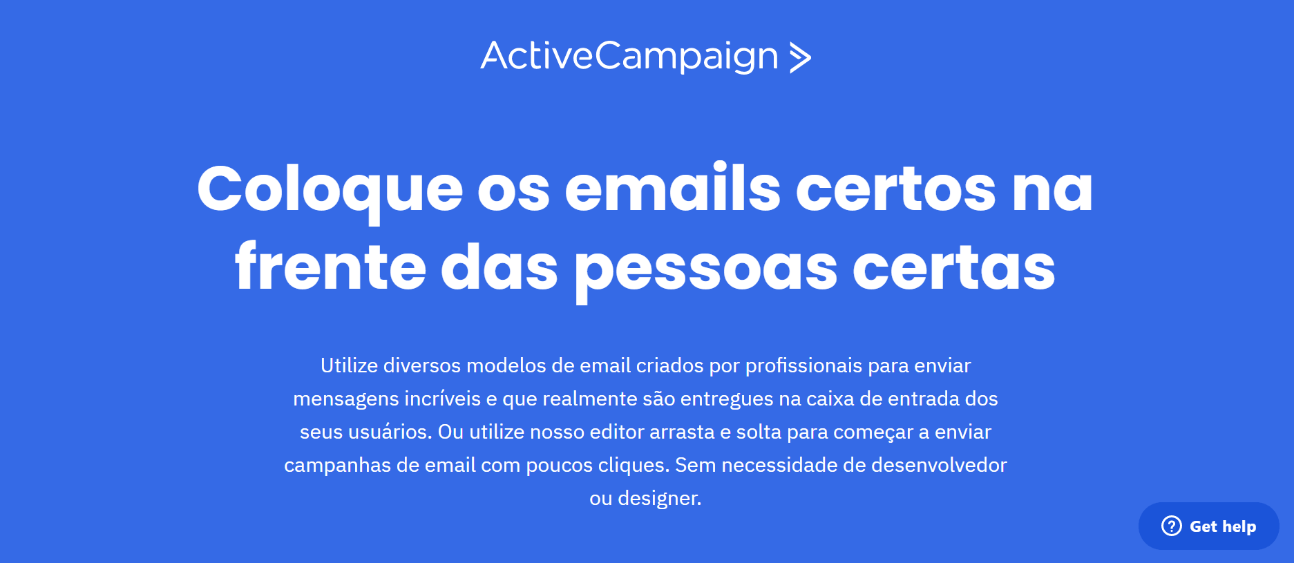 Página inicial Active Campaign