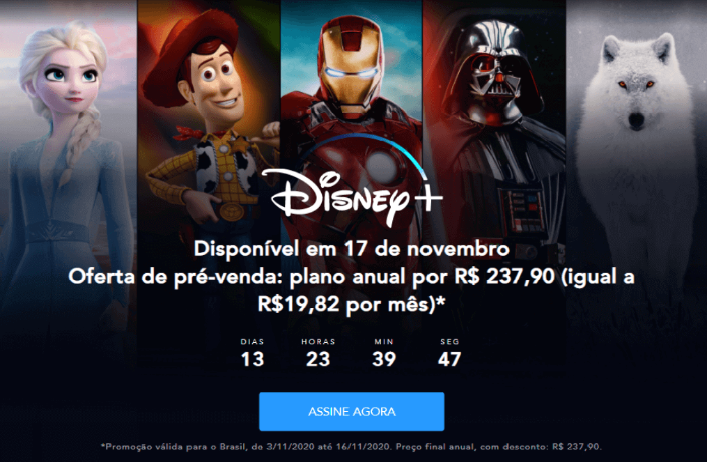 Landing page disney+