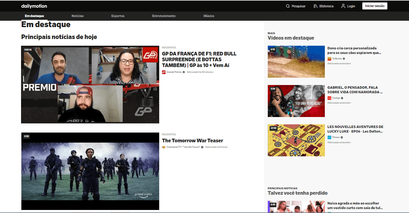 alternativas ao youtube dailymotion