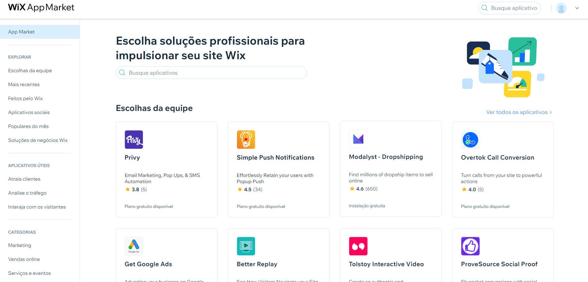 criar-uma-Página-Web-wix-app-market
