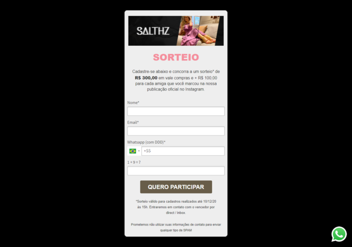 landing page exemplos salthz