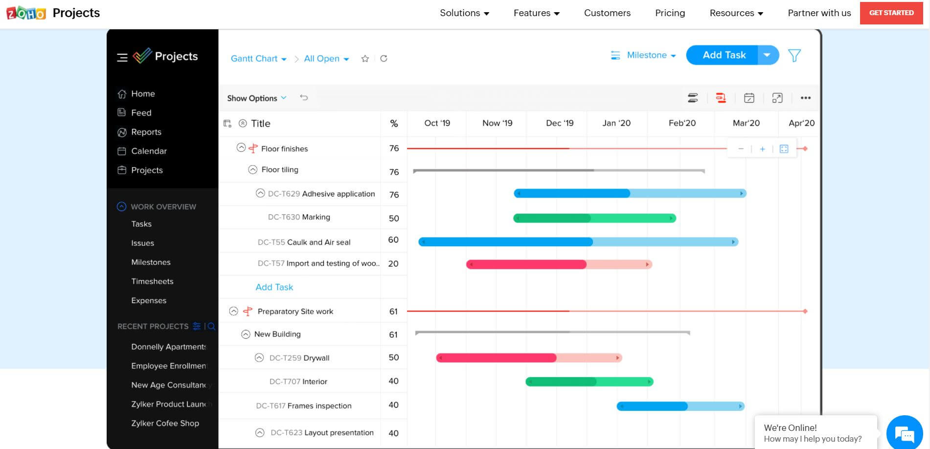 ferramentas de gerenciamento de projeto zoho