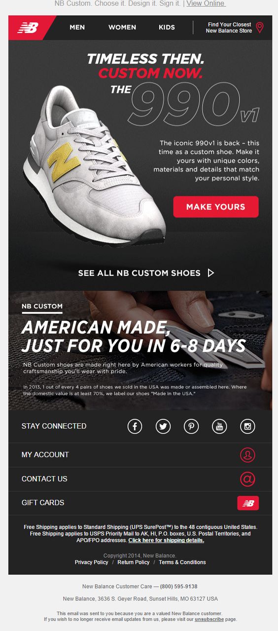 exemplos de email marketing newbalance