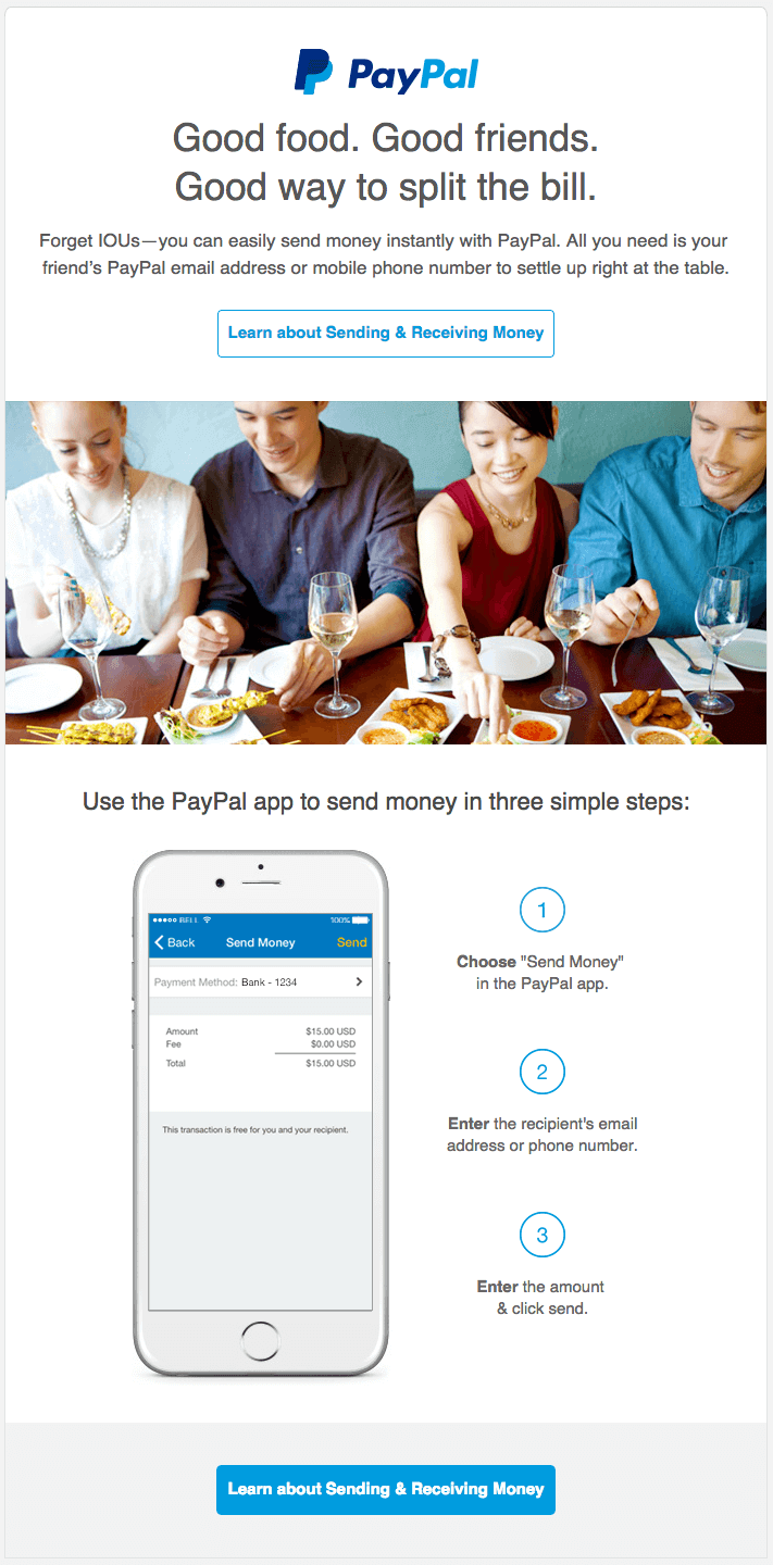 exemplos de email marketing paypal