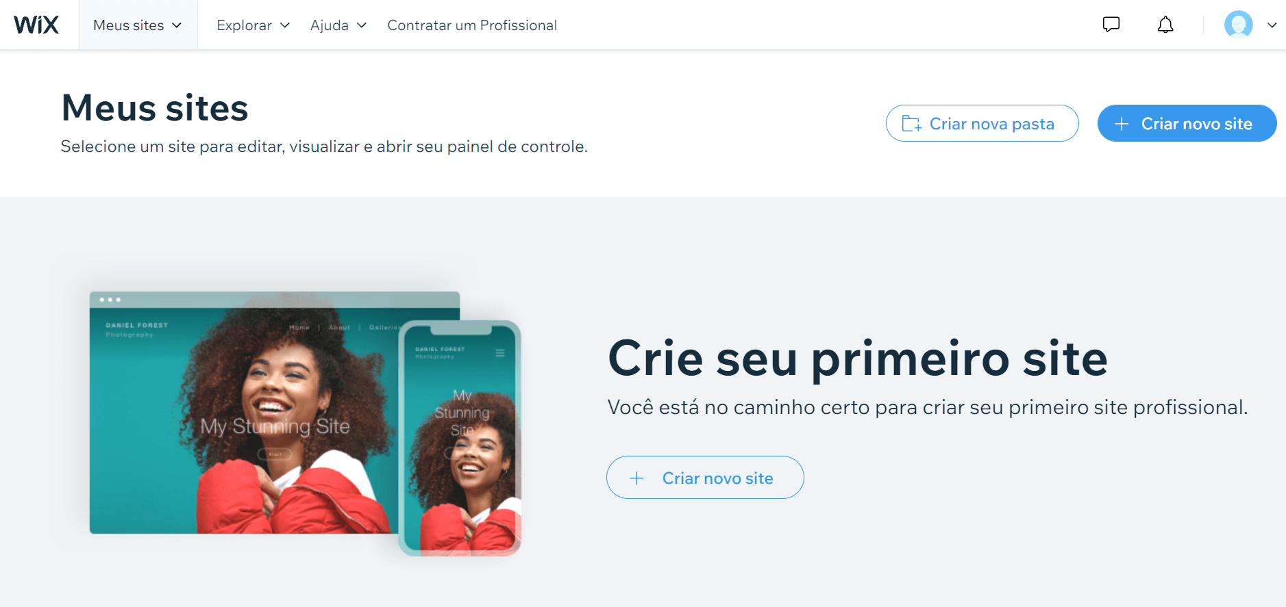 preços wix página inicial