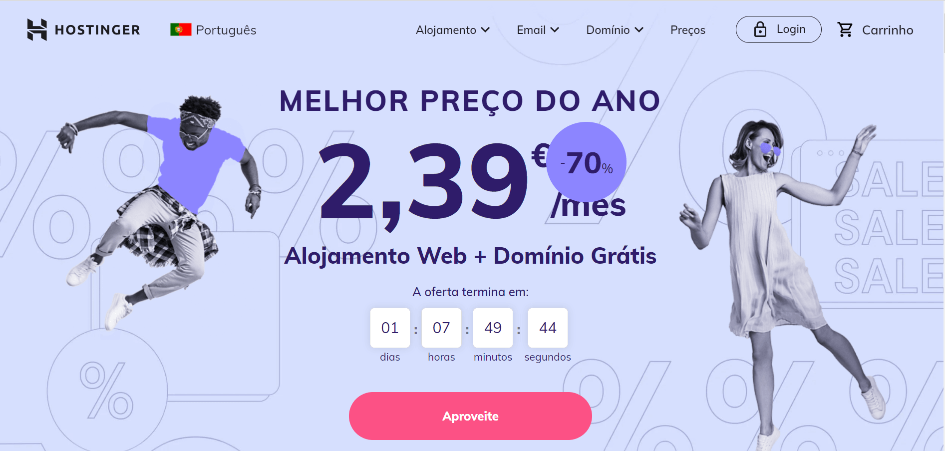 comprar um nome de dominio hostinger